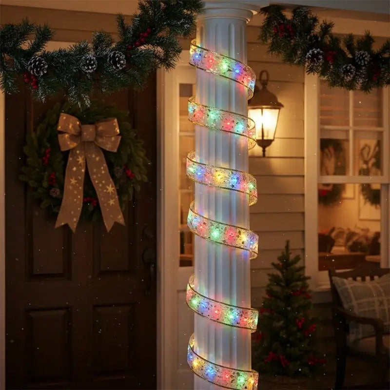 ARBOL DE NAVIDAD 2.10 + 2 CINTA LED NAVIDEÑA + 1 CJA. LUCES NAVIDEÑAS 3metros + 2 LAMPARAS NAVIDEÑAS